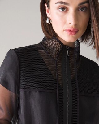 Mesh Organza Trench Coat