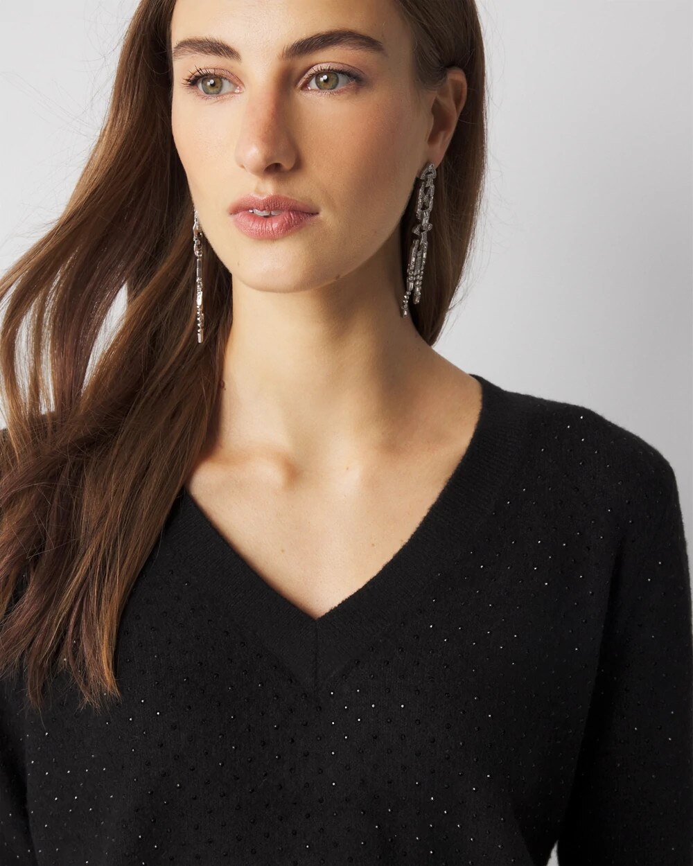 Embellished V-Neck Sweater