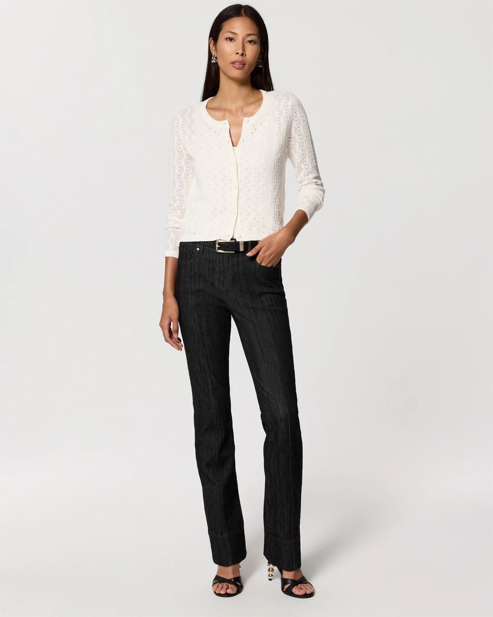 Petite Front Seam High-Rise Bootcut Jeans