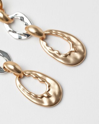 Mixed Metal Discs Drop Earrings