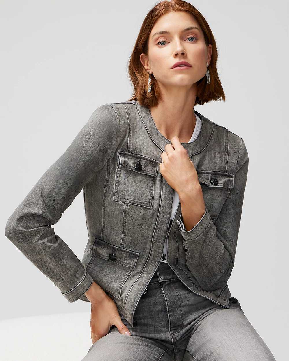 Petite WHBM® Stylist Denim Jacket click to view larger image.