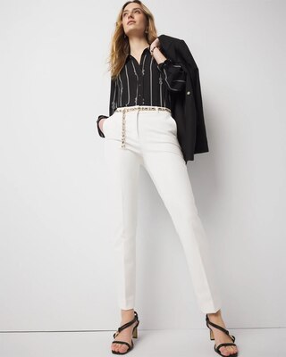 WHBM® Elle Slim Ankle Comfort Stretch Pants click to view larger image.