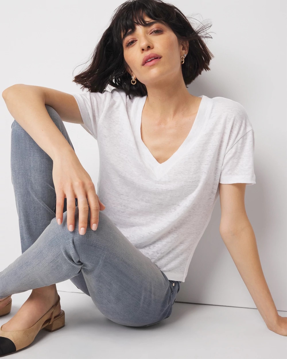 Linen V-Neck Tee