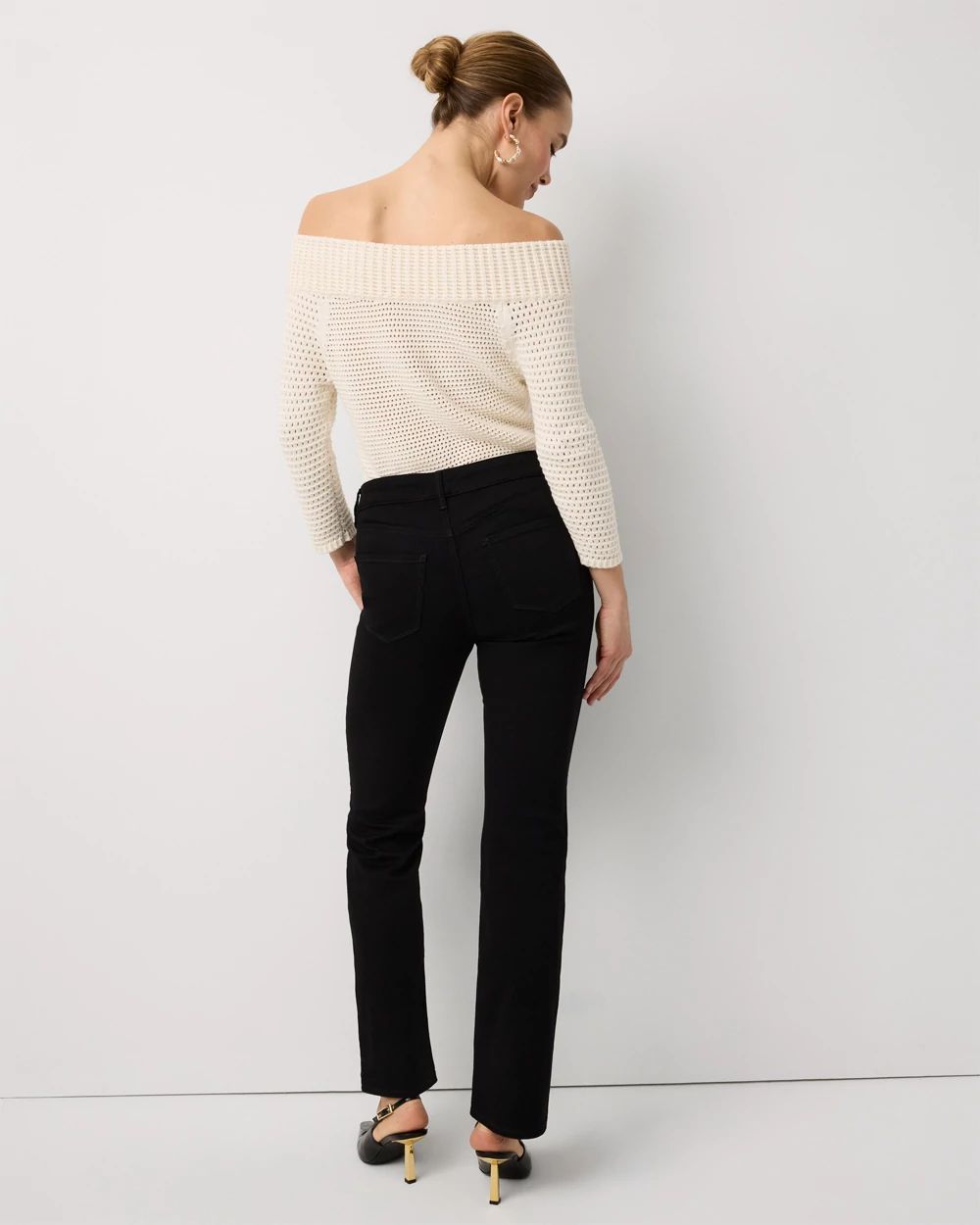 Mid-Rise Bootcut Jeans click to view larger image.