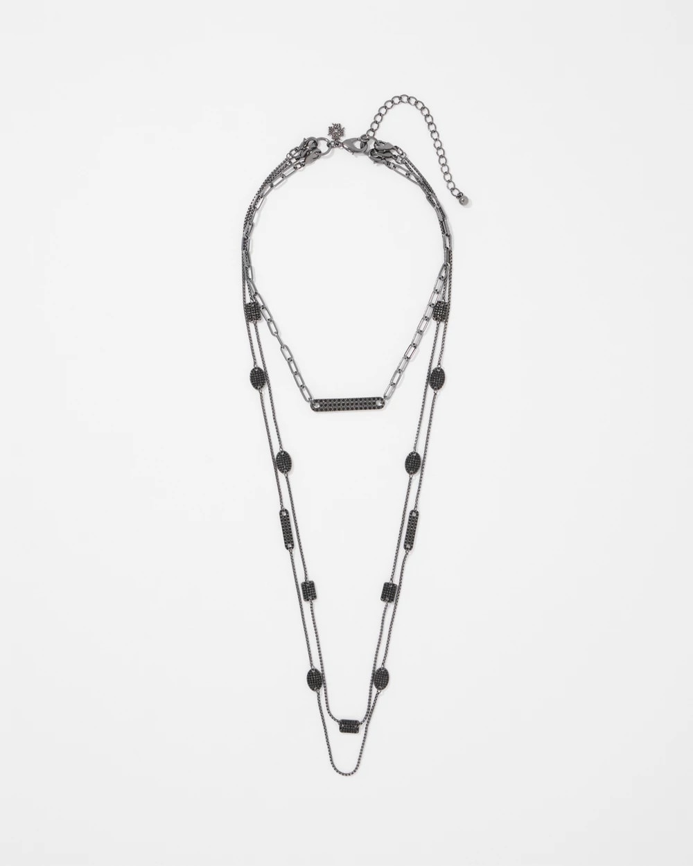 Hematite + Pavé Convertible Necklace