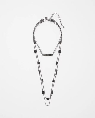 Hematite + Pavé Convertible Necklace
