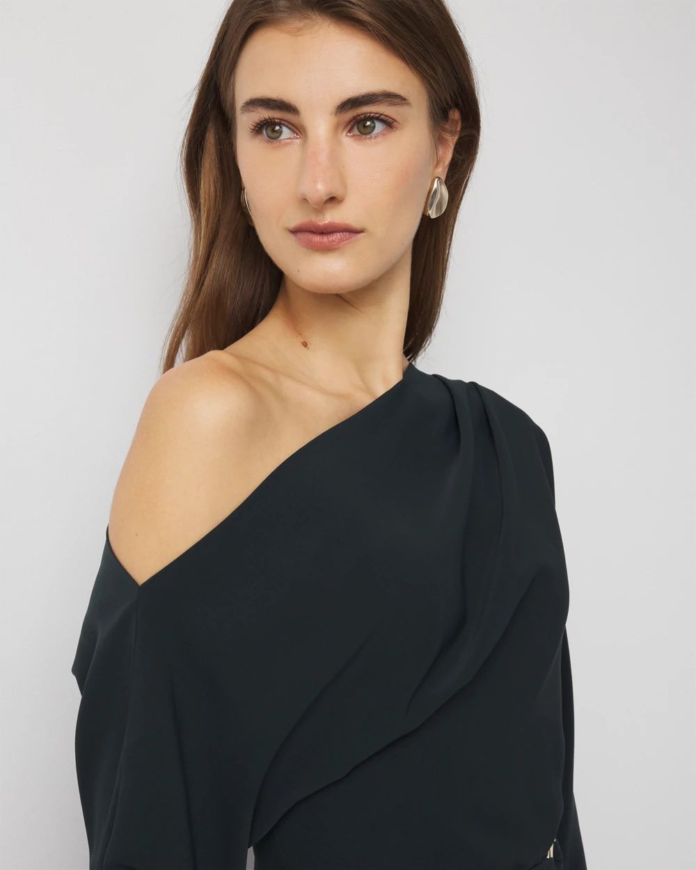 Off-The-Shoulder Belted Dress click to view larger image.