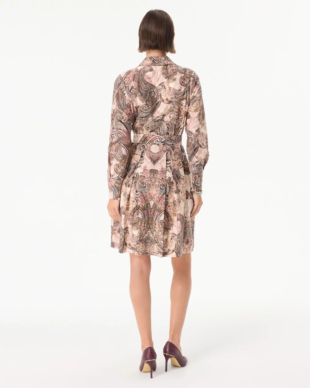 Petite Belted Button Front Shirt Dress click to view larger image.
