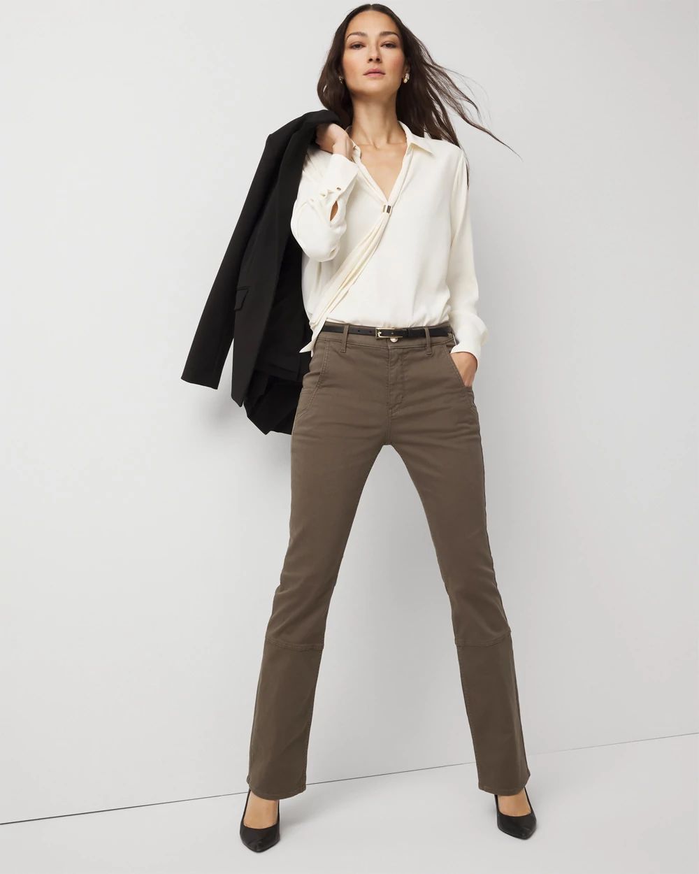 Pret Zip Hem High Rise Bootcut Jean click to view larger image.