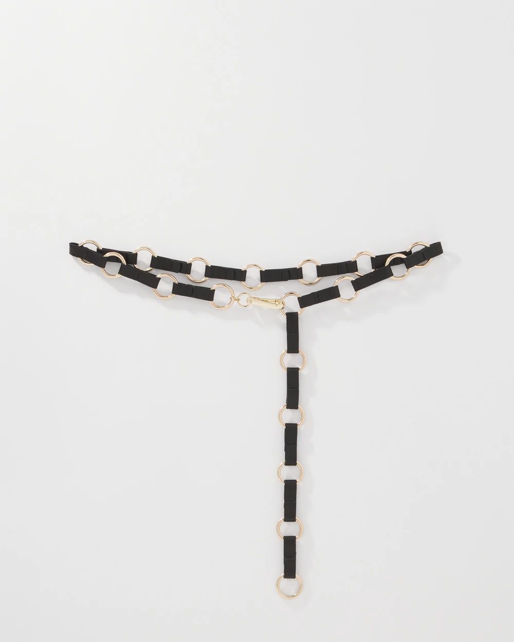 Faux Leather Adjustable Chain Belt