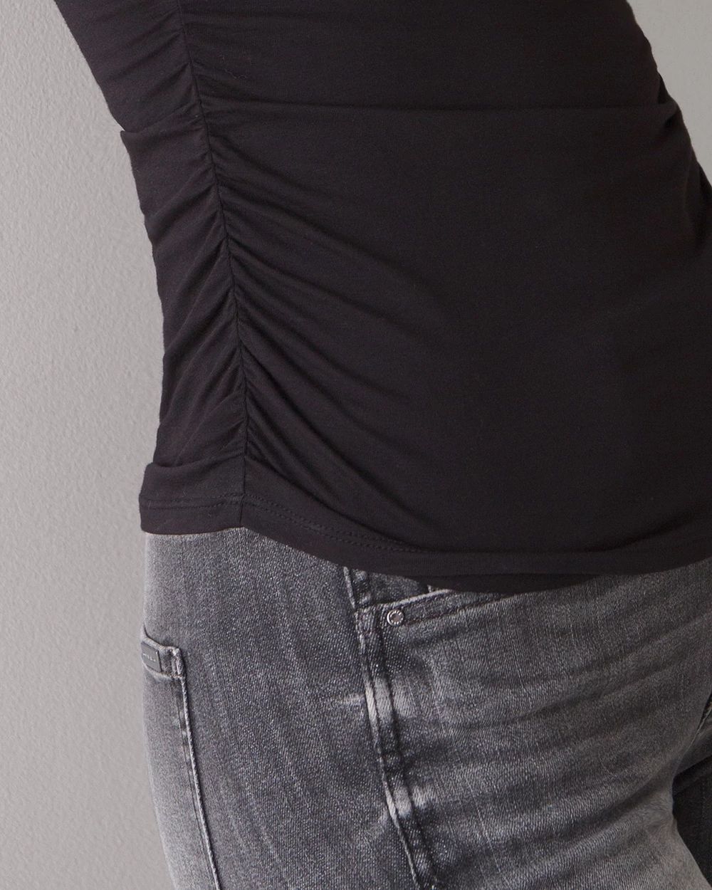 Ruched Cap Sleeve Tee