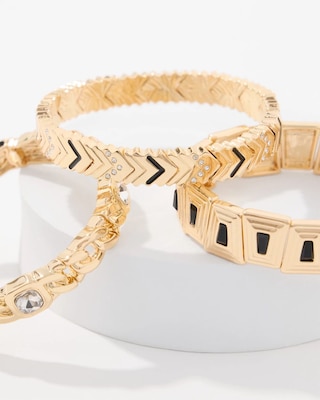 Set of Three Stretch Bracelets click to view larger image.