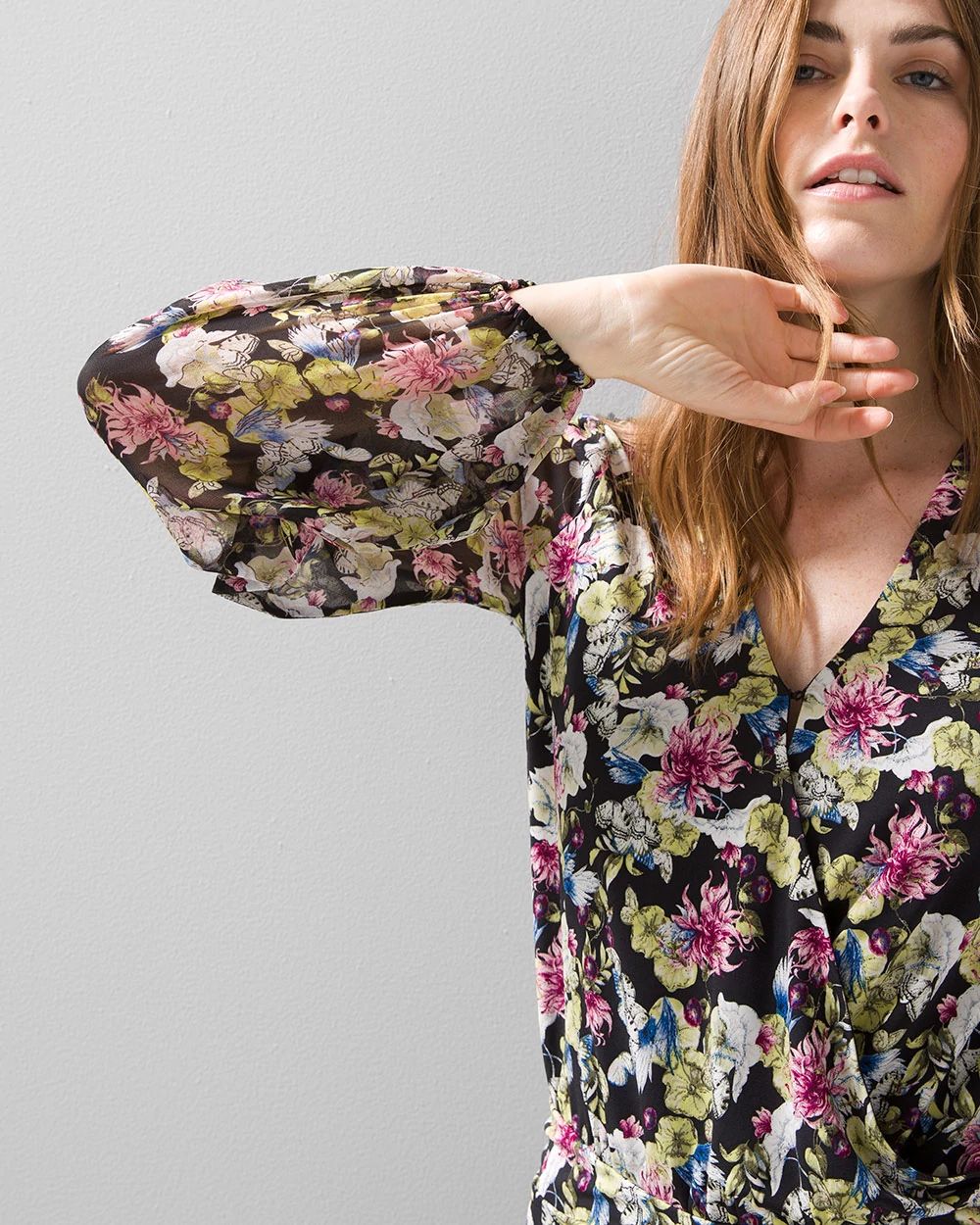 Matte Jersey Surplice Blouse