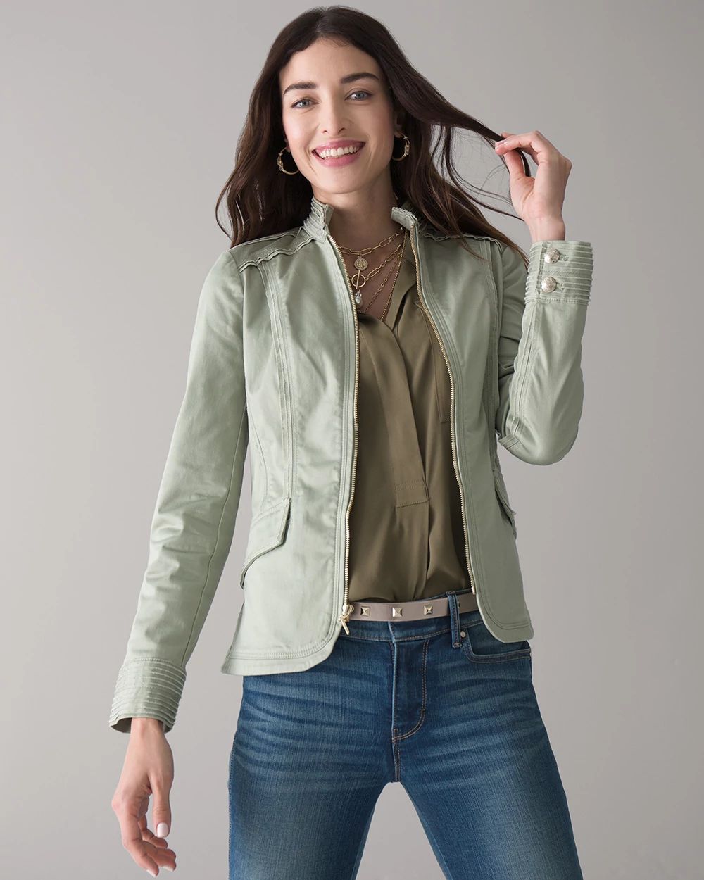White house black market military jacket outlet