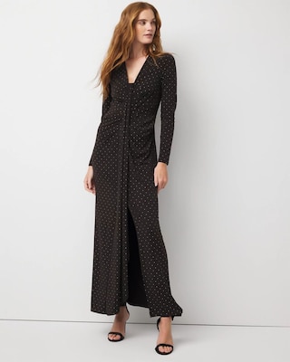 Embellished Long Sleeve Gown