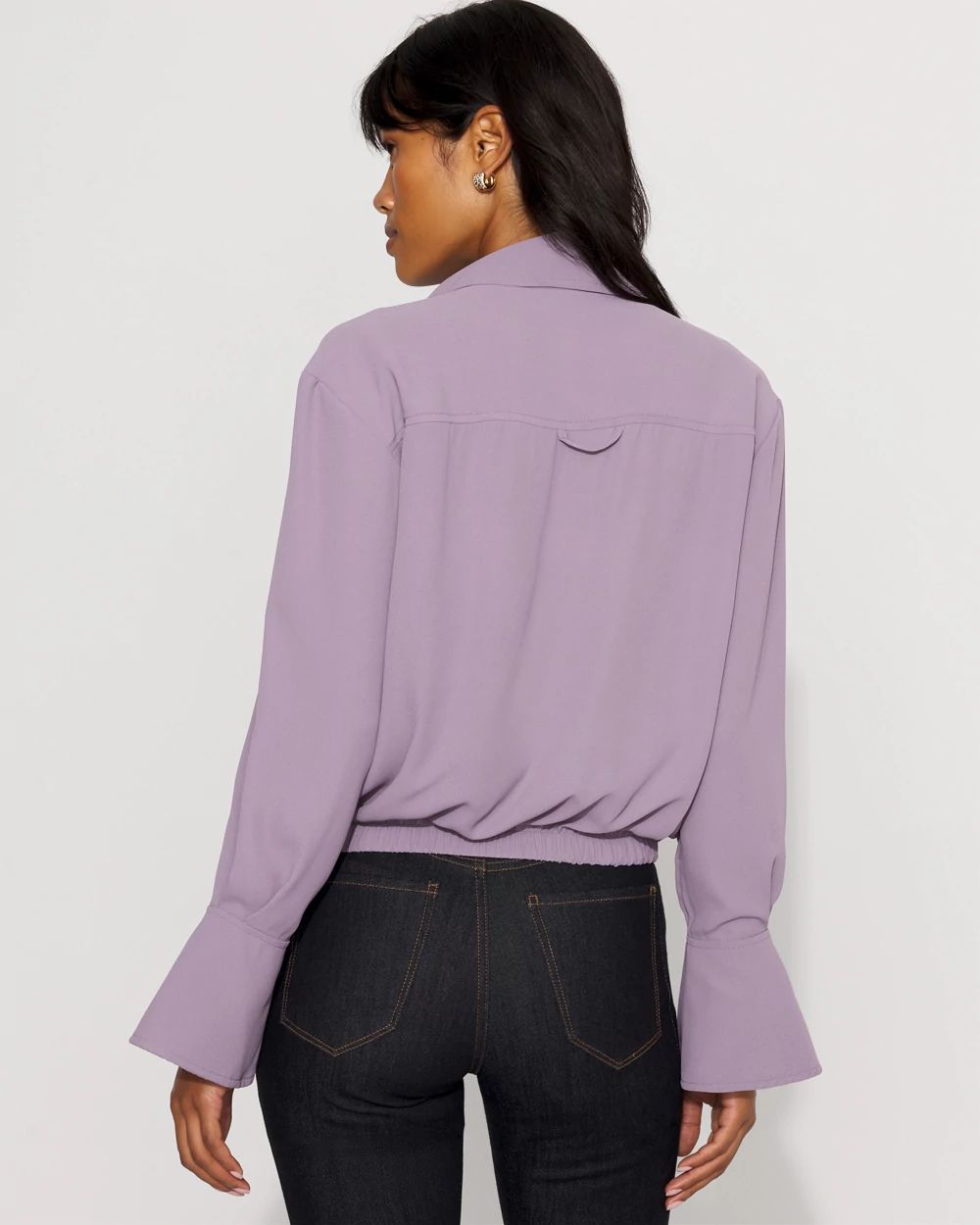 Long-Sleeve Flare Cuff Shirt click to view larger image.