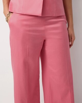 Petite Satin Twill High Rise Wide Leg Pant click to view larger image.