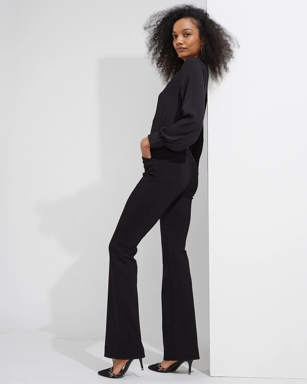 Outlet WHBM Pull-On Skinny Flare Pants click to view larger image.