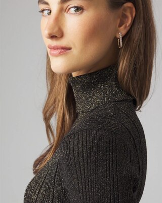 Ribbed Lurex Turtleneck Sweater click to view larger image.