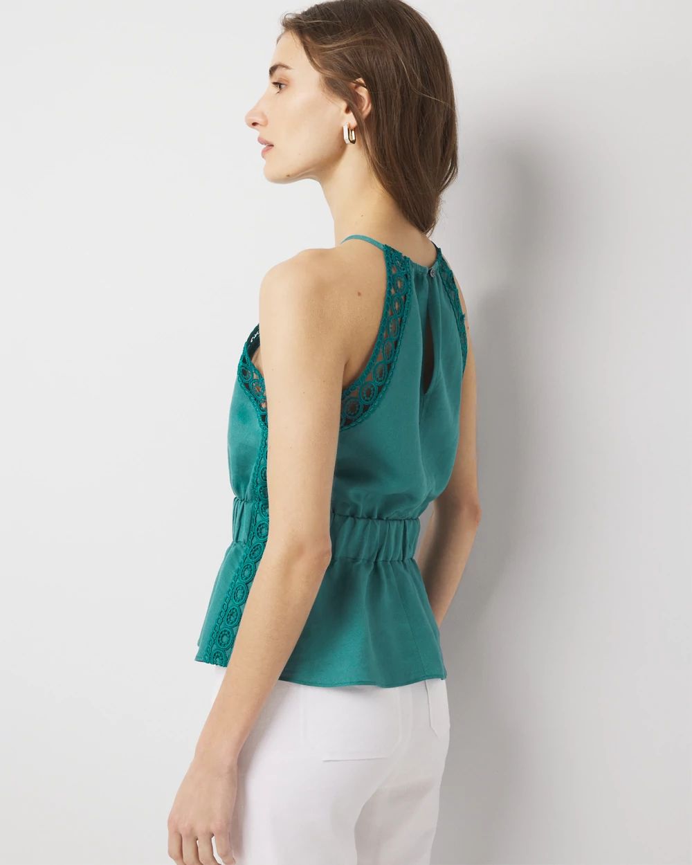 Linen-Blend Halter Top