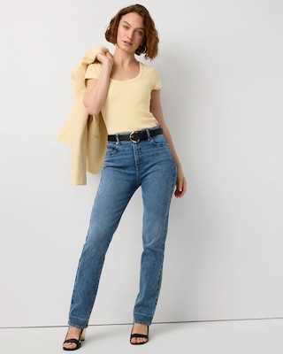 WHBM FORME™ Ribbed Scoop Neck Tee click to view larger image.