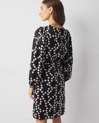 Polka Dot Faux Wrap Dress click to view larger image.
