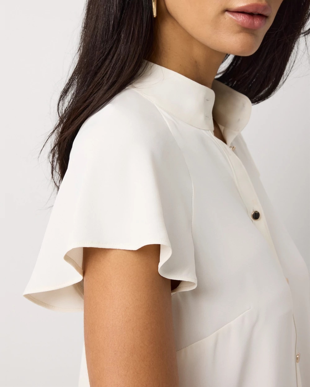 Flutter Sleeve Crepe Shell - image 3