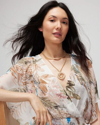 Goldtone and Faux Pearl Convertible Necklace