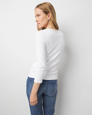 WHBM FORME™  Ribbed Stretch Boatneck Top click to view larger image.