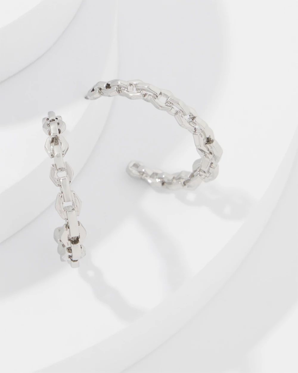 Geometric Links Hoop Earrings click to view larger image.