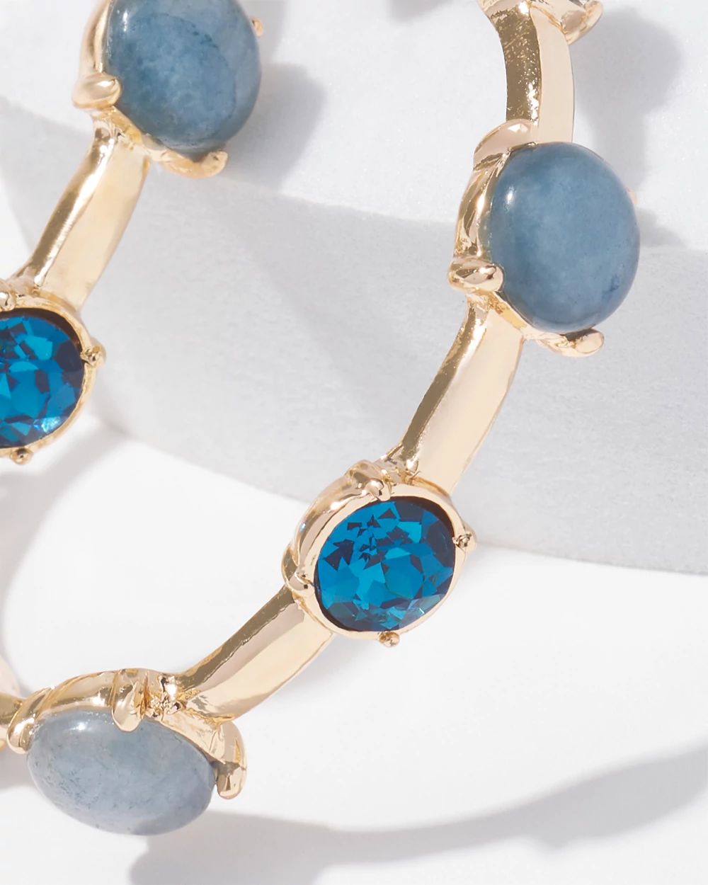 Multi-Colored Crystal Hoop Earrings
