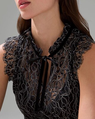 Sleeveless Lace High-Neck Shell