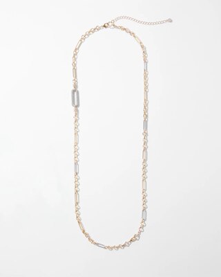 Mixed Metal Convertible Pave Links Necklace