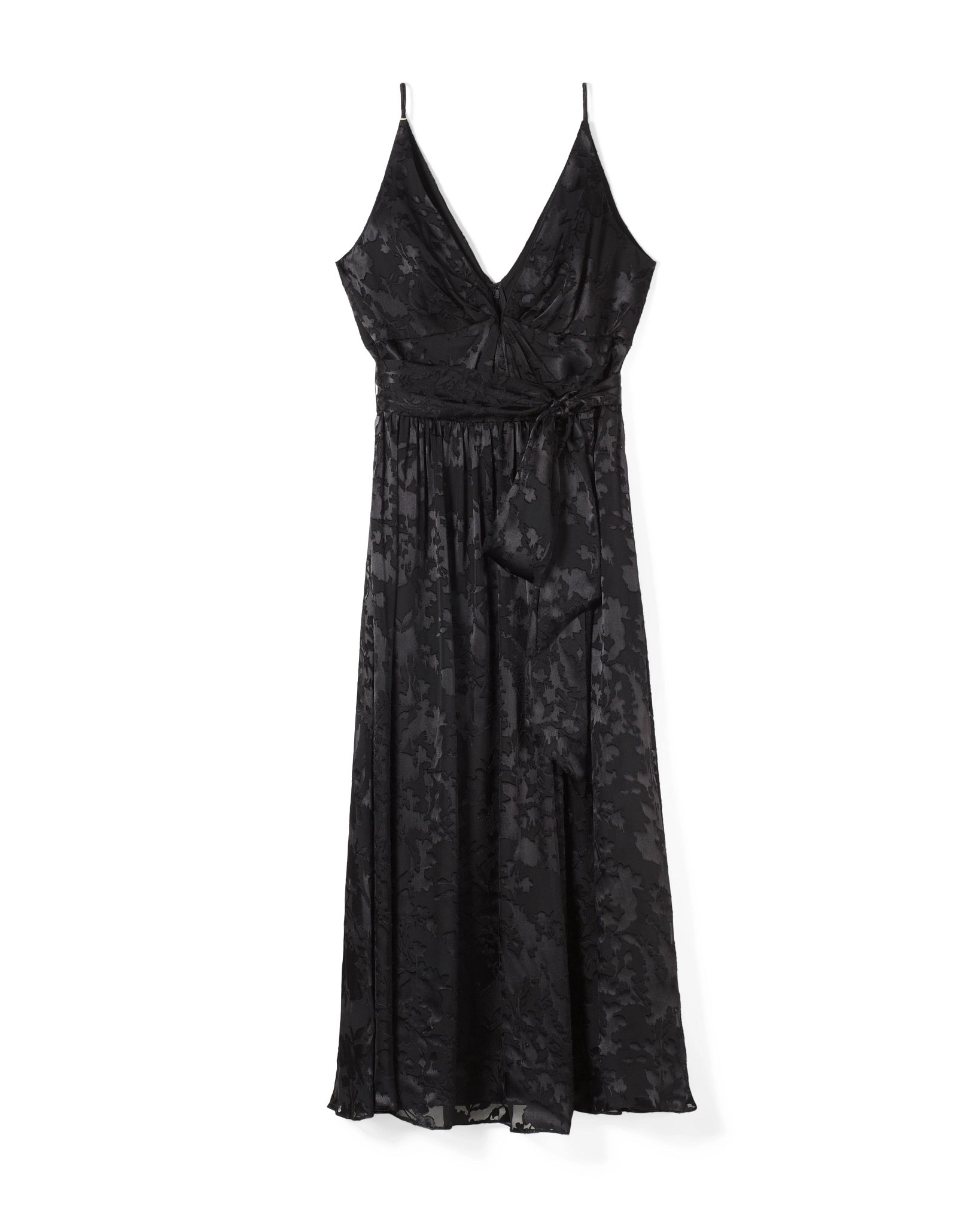 Sleeveless Deep V-Neck Burnout Midi Dress