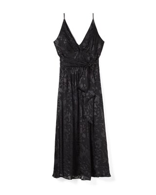 Sleeveless Deep V-Neck Burnout Midi Dress