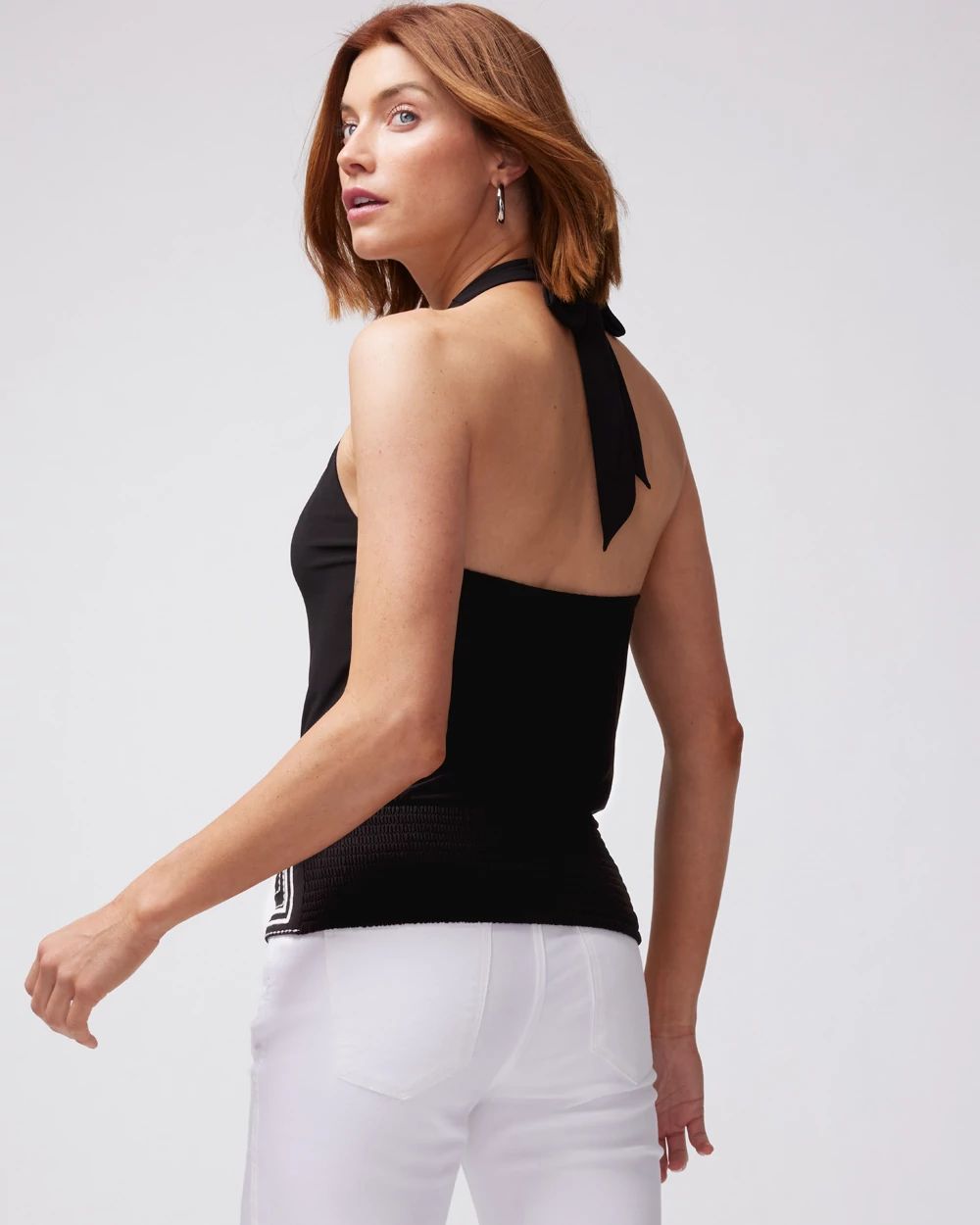 Matte Jersey Embroidered Halter click to view larger image.