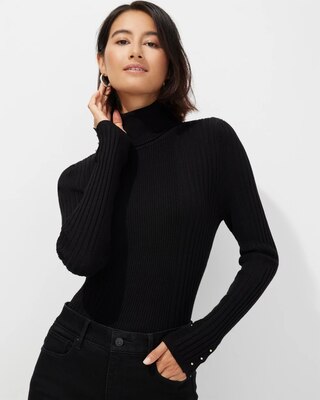 Outlet WHBM Ribbed Turtleneck Pullover Sweater