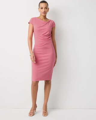 Cap Sleeve Draped Sheath Dress click to view larger image.