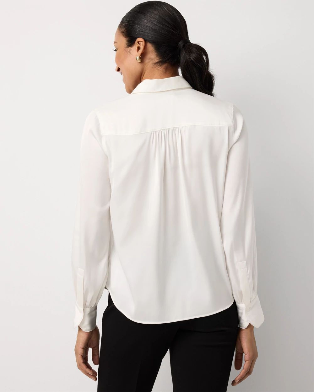 Petite Satin Soft Shirt