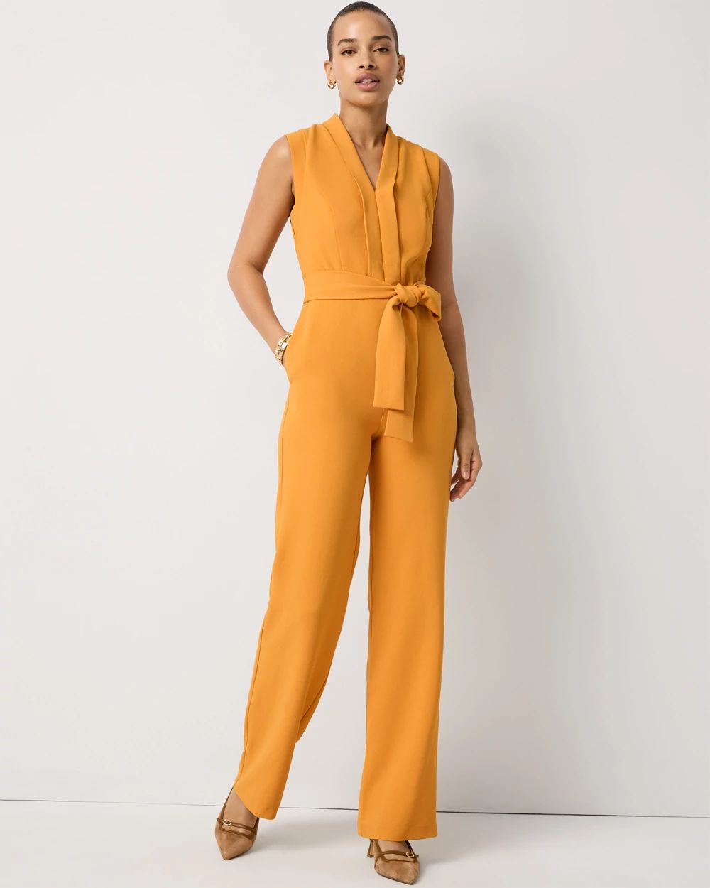 Crepe Sleeveless Jumpsuit