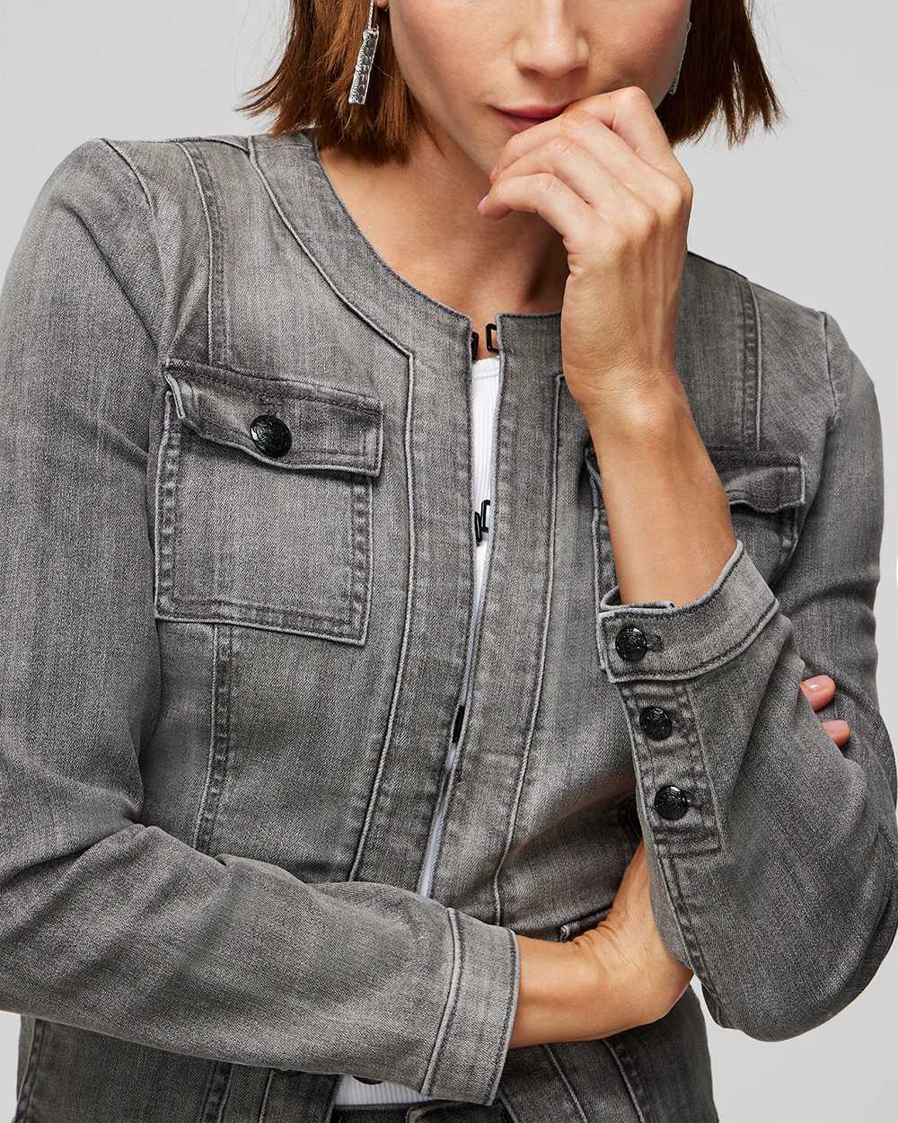 Petite WHBM® Stylist Denim Jacket click to view larger image.