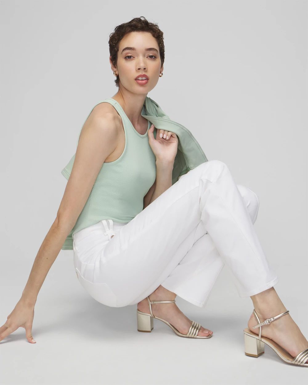 WHBM FORME™ Ribbed Stretch Tank click to view larger image.