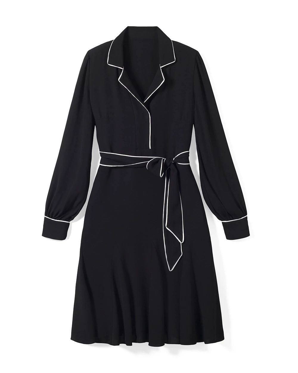 Contrast Trim Godet Dress