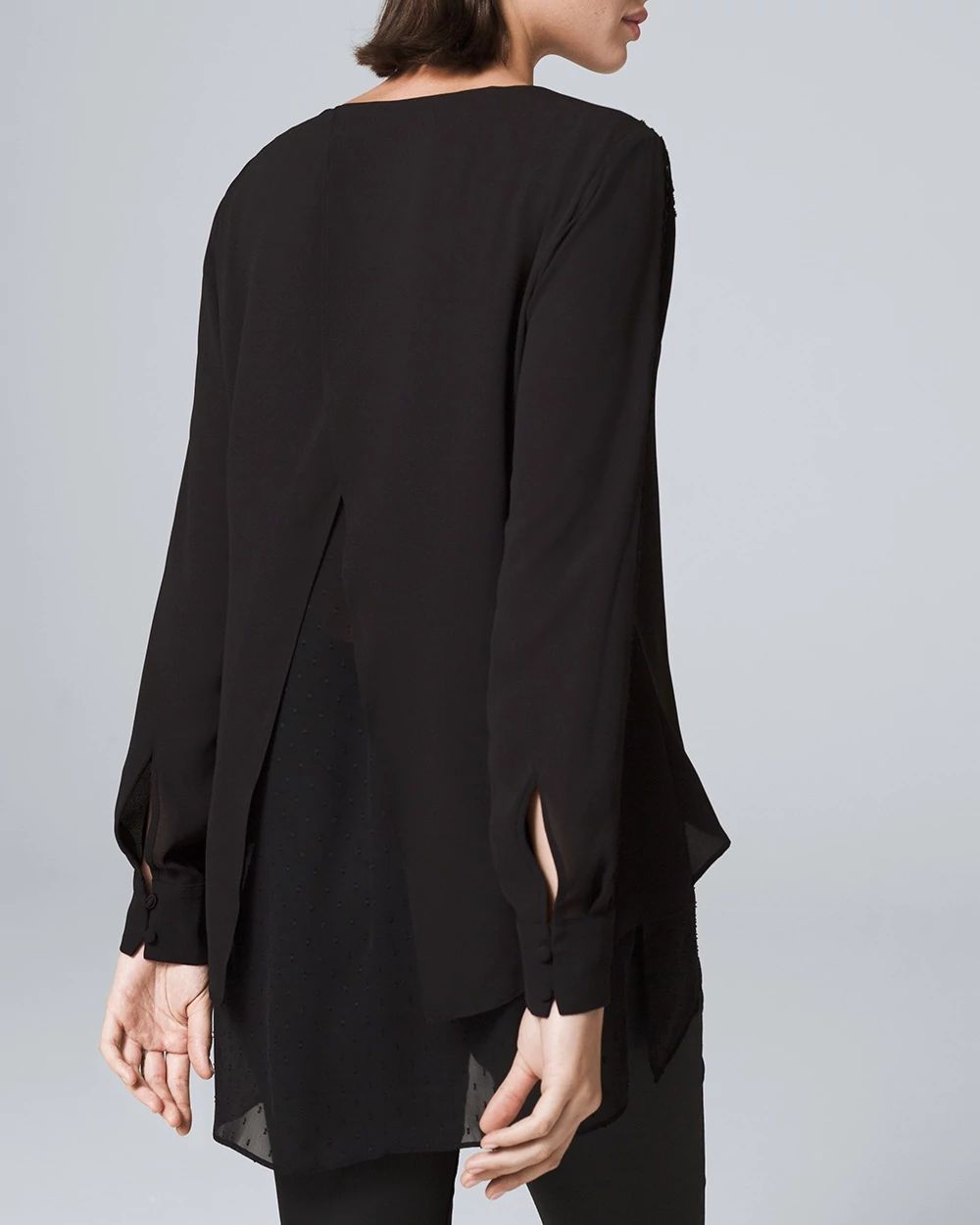 Lace-Inset Tunic Blouse