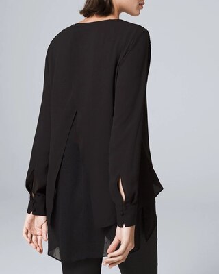 Lace-Inset Tunic Blouse