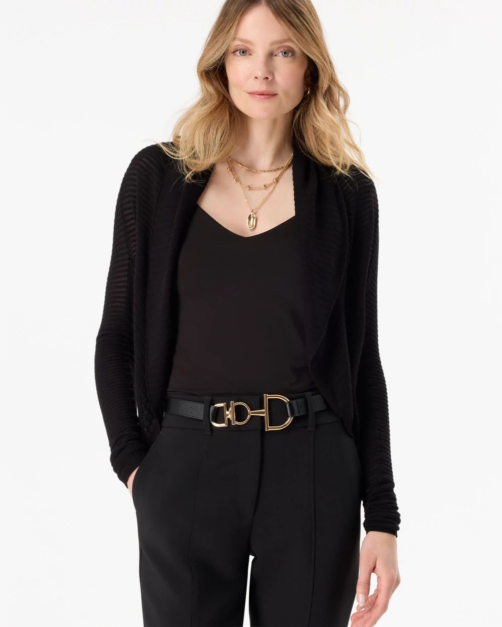 Horsebit Faux Leather Skinny Waist Belt