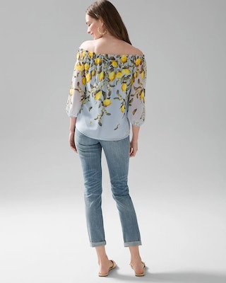 Off-the-Shoulder Elbow Sleeve Blouse