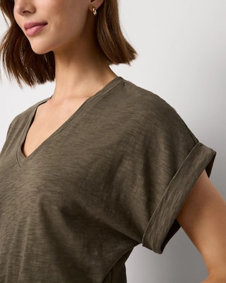 V-neck Short Sleeve Tee click to view larger image.