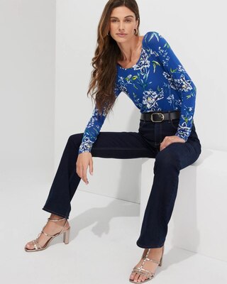 Outlet WHBM Long-Sleeve Scoop-Neck Tee
