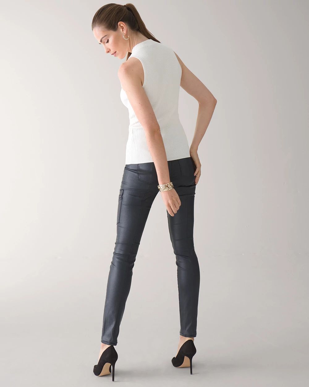 Sleeveless Mock Neck Pullover